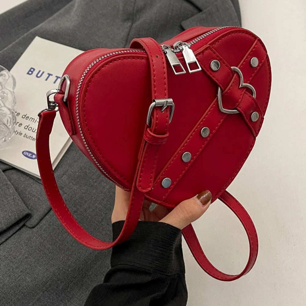 Lila - Heart-Shaped Rivet Bag