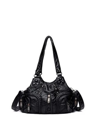 Esmee - Black Rivet Shoulder Bag