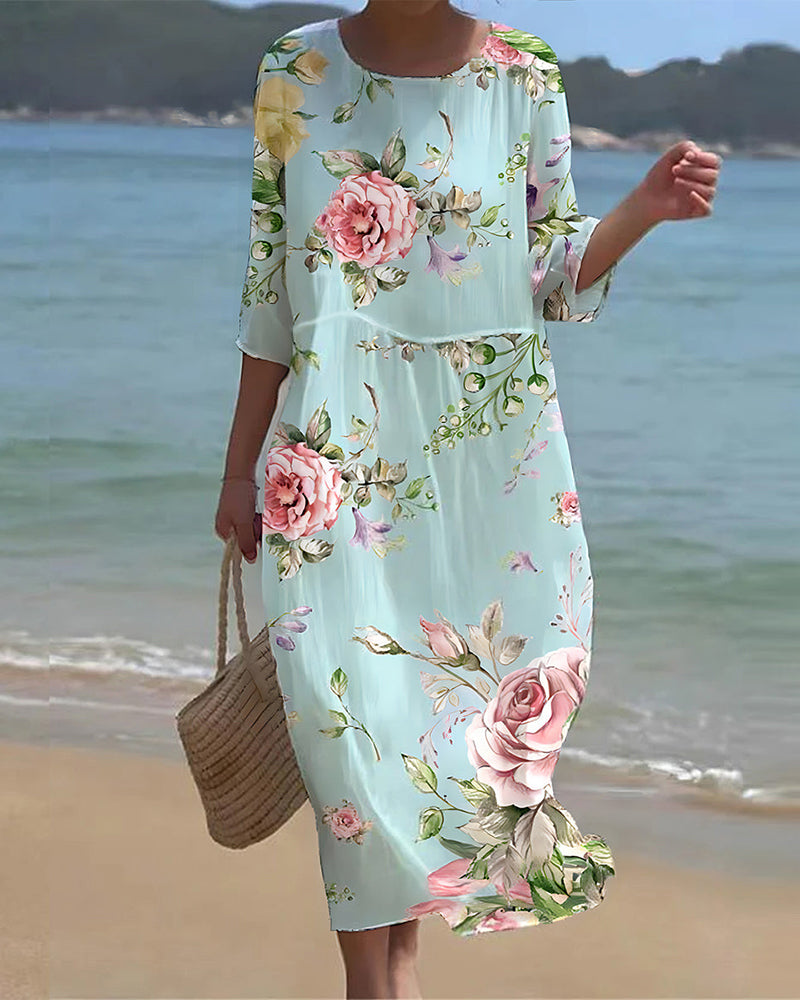 Jelena™ Elegant Tummy-Covering Floral Dress