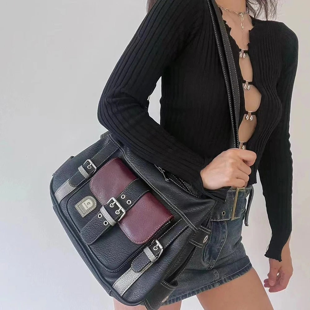 Elsa - Vintage Vegan Leather Crossbody Bag