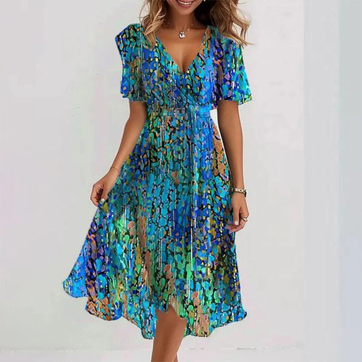 Salome - Elegant short sleeve dress