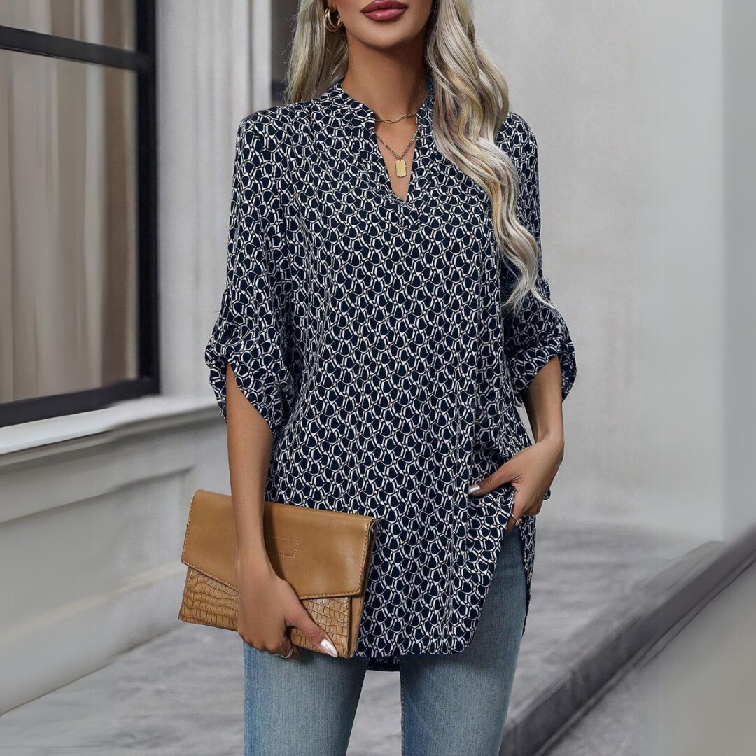 Sarah™ | Sophisticated Print Blouse