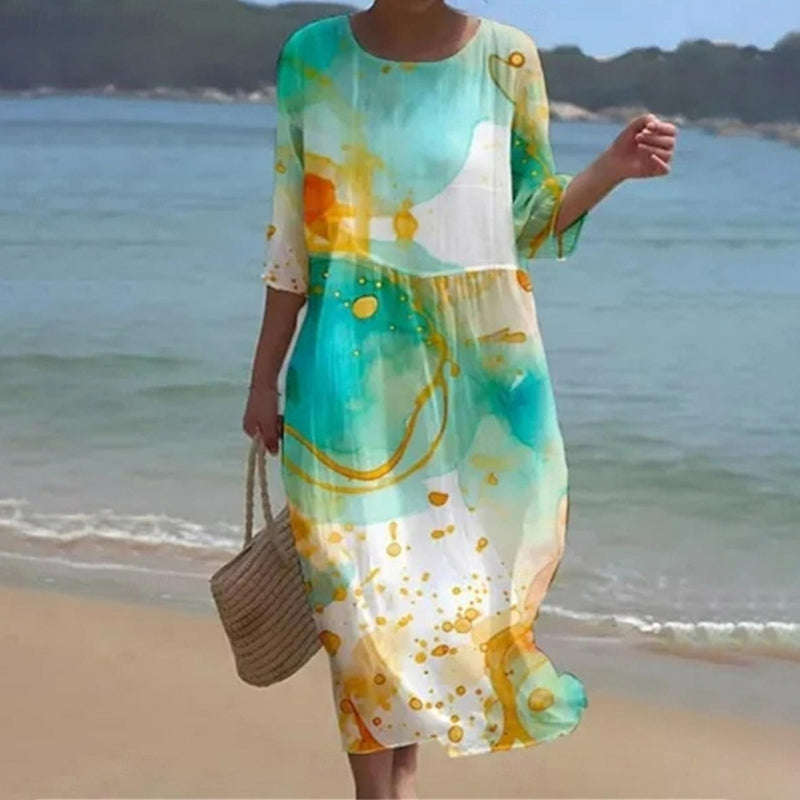 Jelena™ Elegant Tummy-Covering Floral Dress