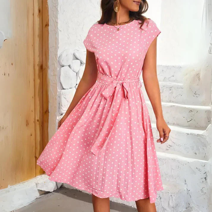 Ana | Polka Dot Pleated Dress