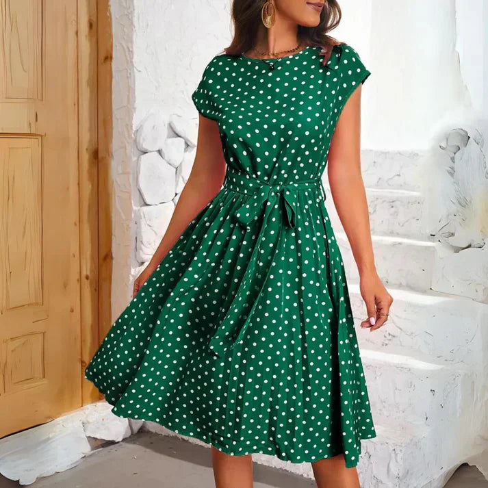 Ana | Polka Dot Pleated Dress