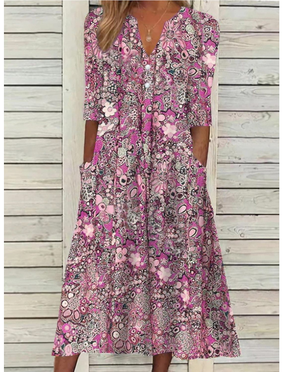 Gaia - Elegant Floral Dress