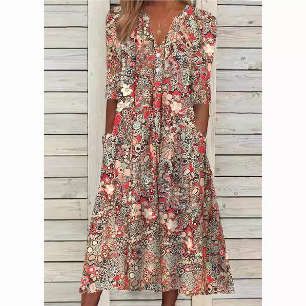 Gaia - Elegant Floral Dress