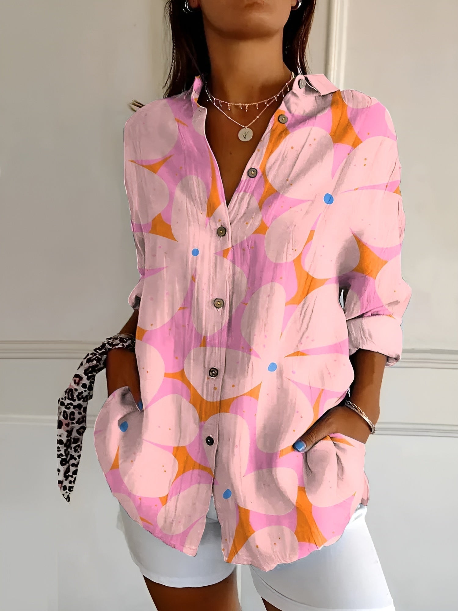 Pink Flower™ - Women's Printed blouse